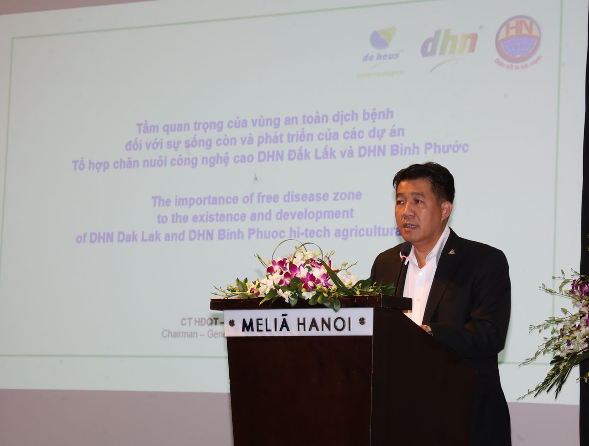 Ông Vũ Mạnh Hùng – TGĐ Hùng Nhơn Group phát biểu tại hội nghị