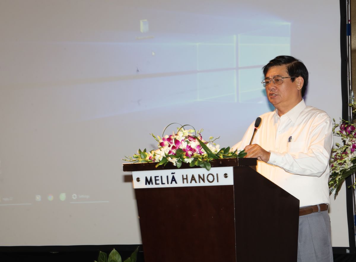 Ông Phan Trọng Hổ - Giams đốc Sở NN & PTNN tỉnh Bình Định nêu quan điểm tại hội nghị